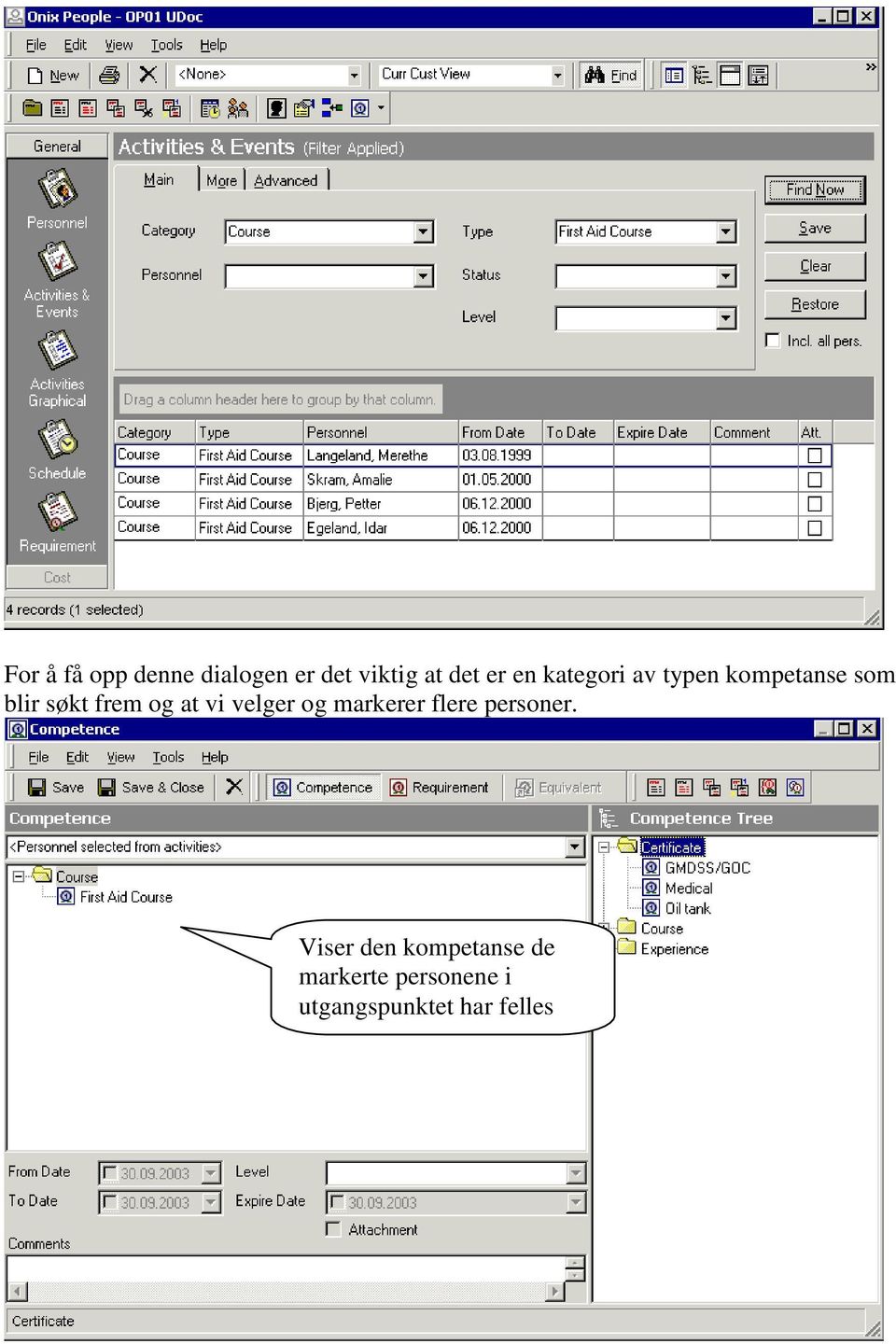 vi velger og markerer flere personer.