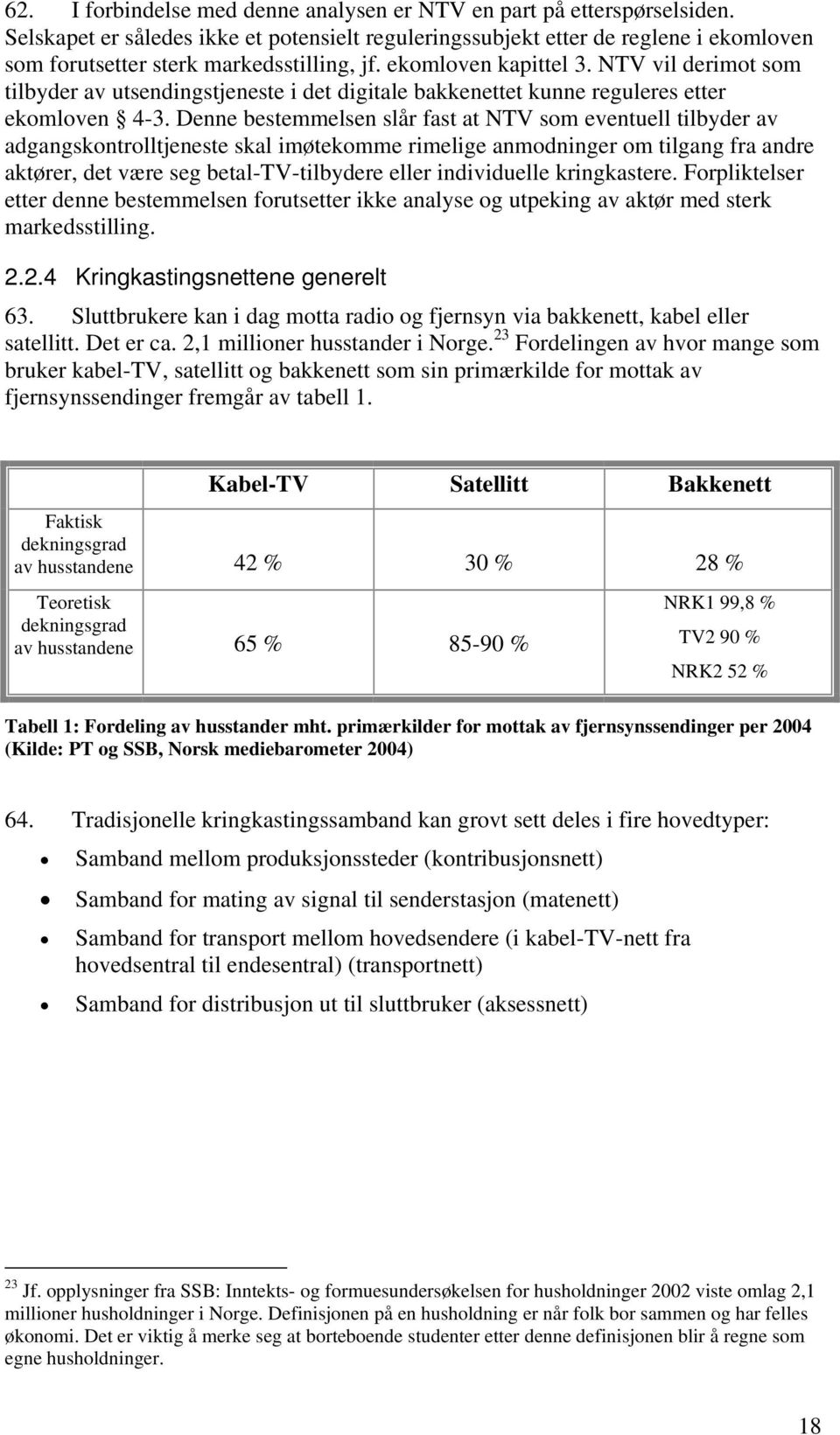 NTV vil derimot som tilbyder av utsendingstjeneste i det digitale bakkenettet kunne reguleres etter ekomloven 4-3.