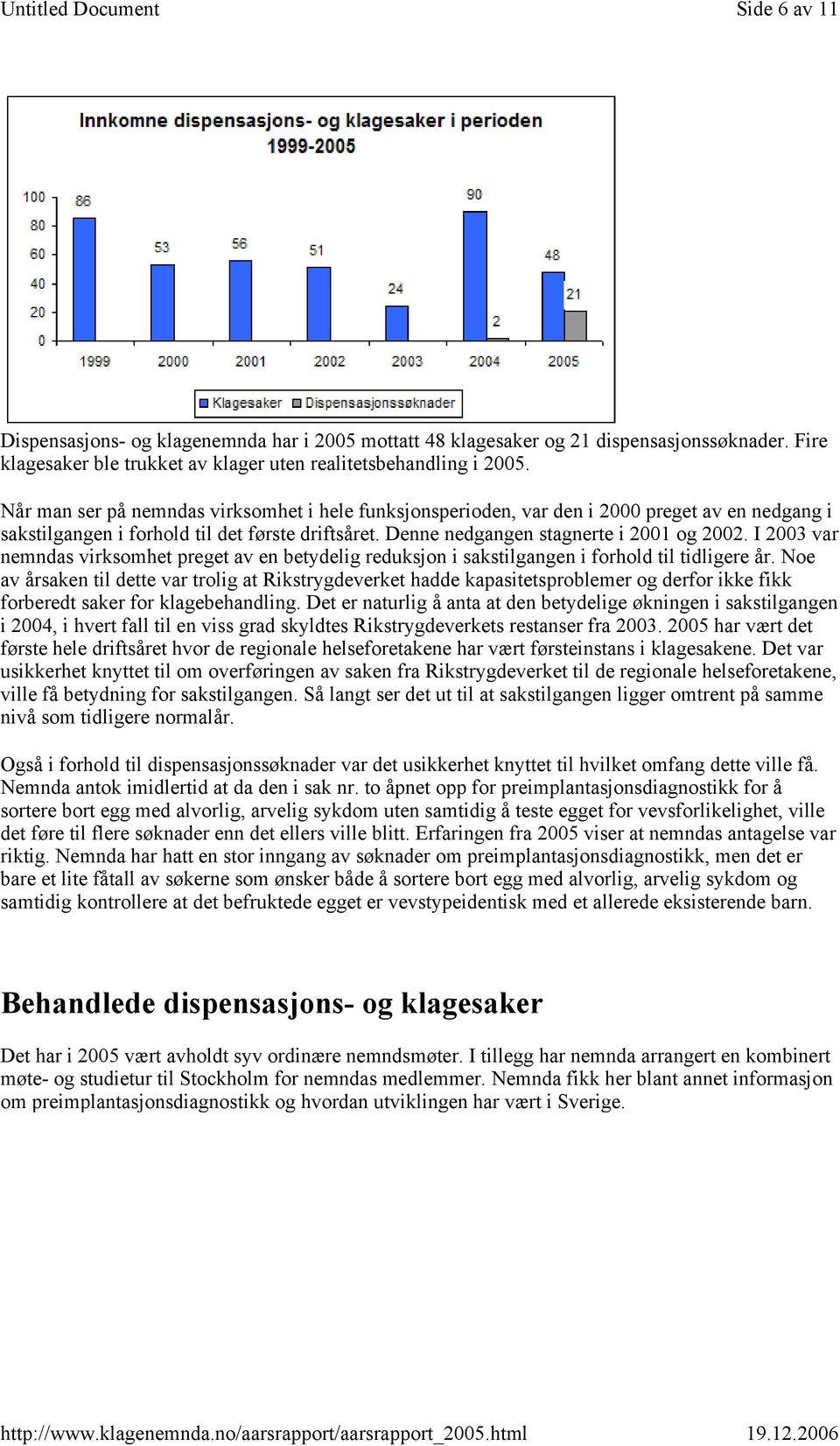 I 2003 var nemndas virksomhet preget av en betydelig reduksjon i sakstilgangen i forhold til tidligere år.