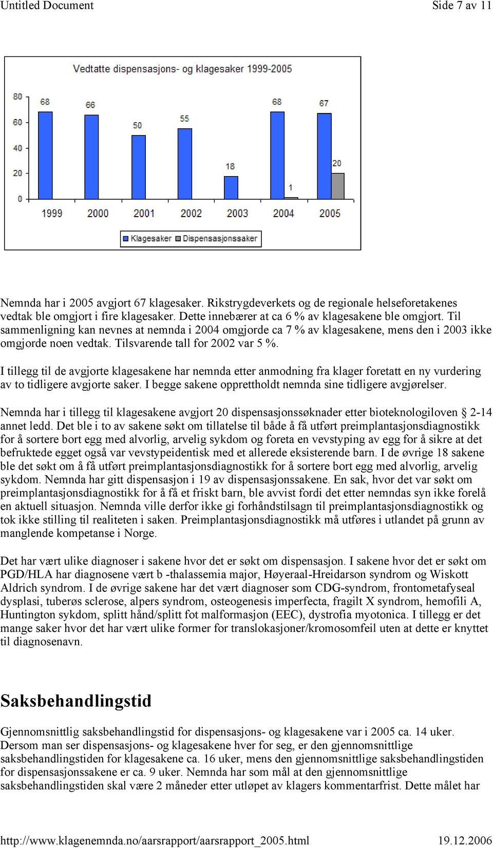 I tillegg til de avgjorte klagesakene har nemnda etter anmodning fra klager foretatt en ny vurdering av to tidligere avgjorte saker. I begge sakene opprettholdt nemnda sine tidligere avgjørelser.