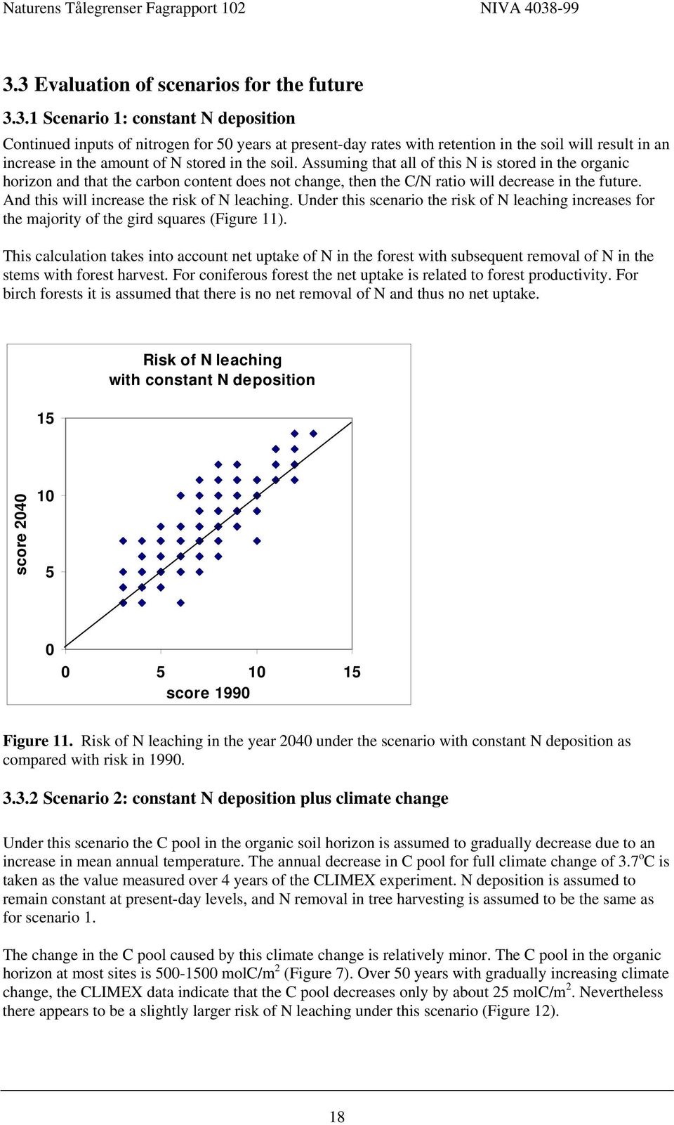 Under this scenario the risk of N leaching increases for the majority of the gird squares (Figure 11).