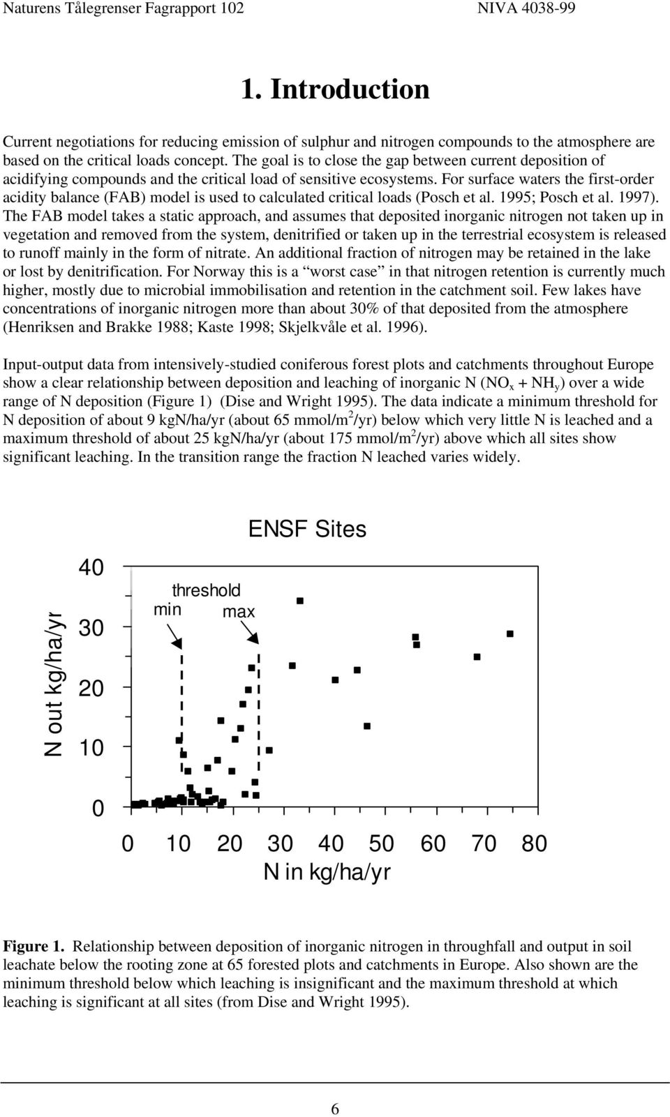 For surface waters the first-order acidity balance (FAB) model is used to calculated critical loads (Posch et al. 1995; Posch et al. 1997).