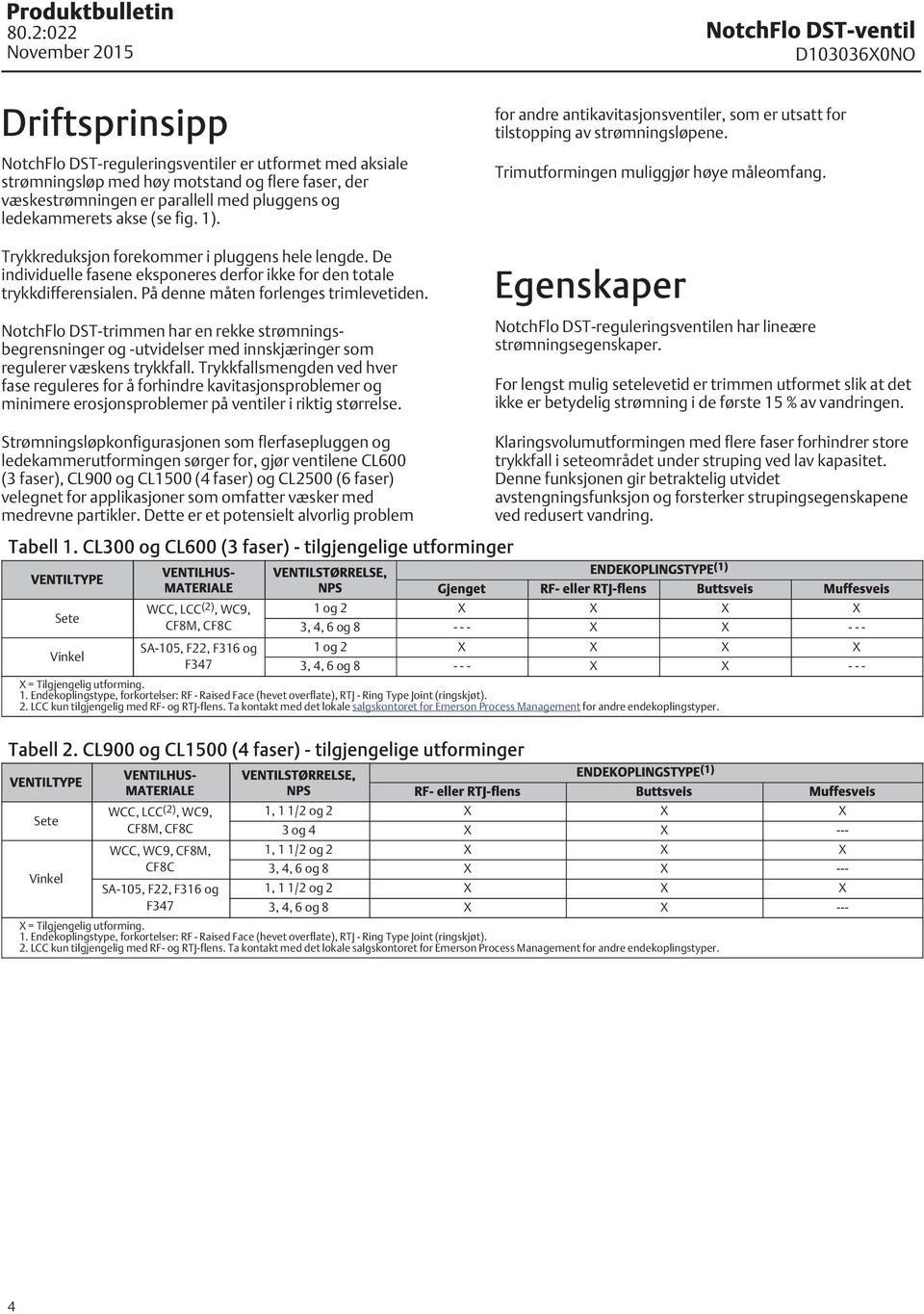 På denne måten forlenges trimlevetiden. NotchFlo DST-trimmen har en rekke strømningsbegrensninger og -utvidelser med innskjæringer som regulerer væskens trykkfall.