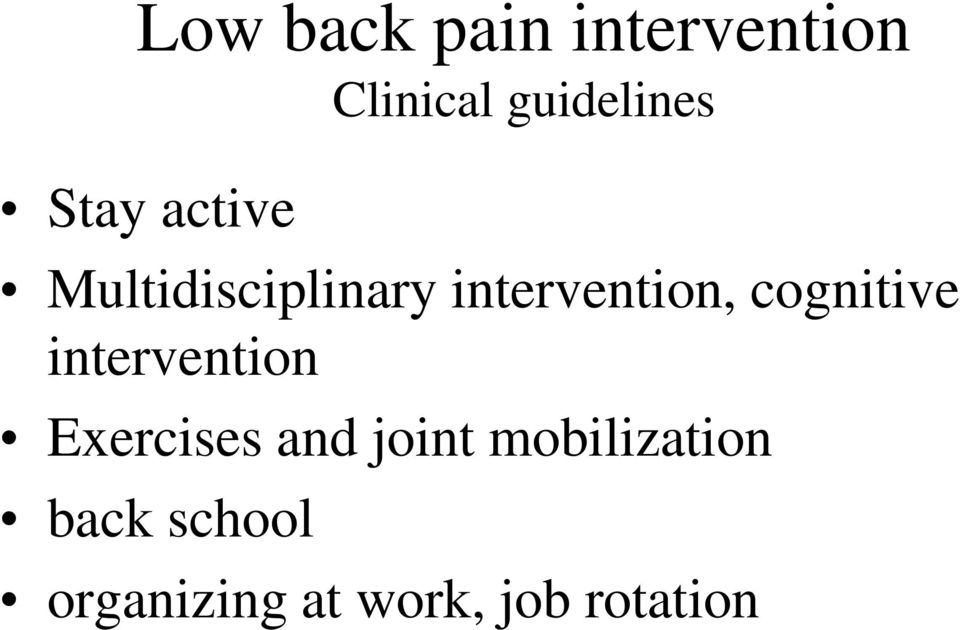 cognitive intervention Exercises and joint