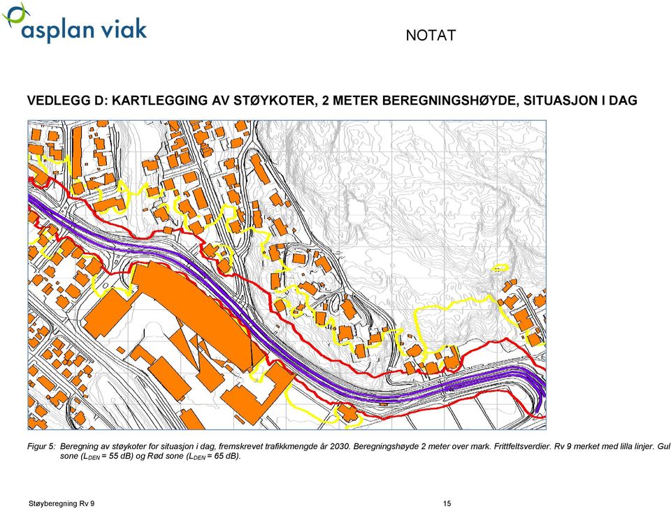 2030. Beregningshøyde 2 meter over mark. Frittfeltsverdier.