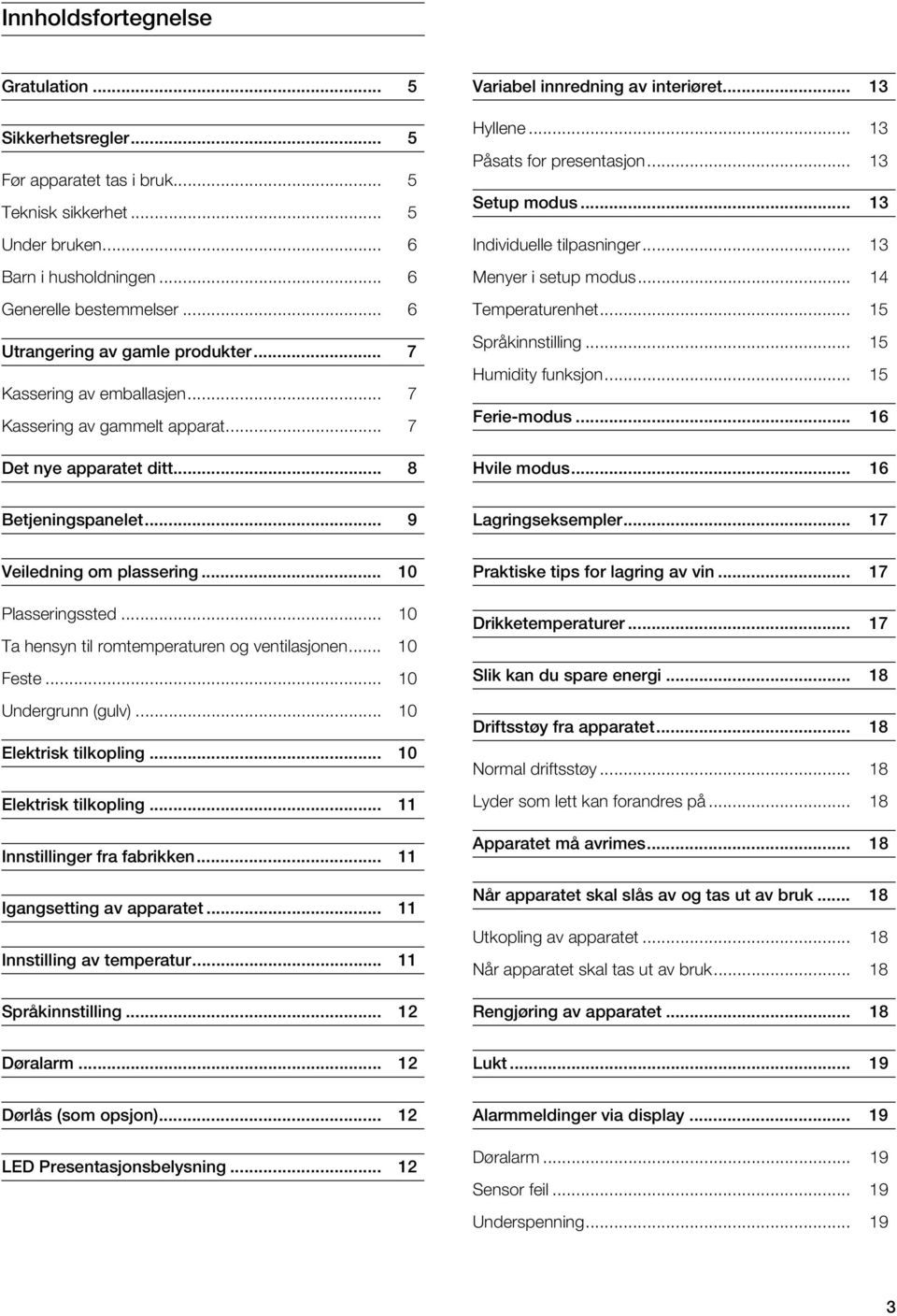 .. 13 Påsats for presentasjon... 13 Setup modus... 13 Individuelle tilpasninger... 13 Menyer i setup modus... 14 Temperaturenhet... 15 Språkinnstilling... 15 Humidity funksjon... 15 Ferie-modus.