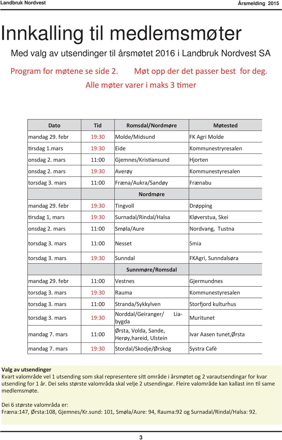 mars 11:00 Gjemnes/Kris ansund Hjorten onsdag 2. mars 19:30 Averøy Kommunestyresalen torsdag 3. mars 11:00 Fræna/Aukra/Sandøy Frænabu Nordmøre mandag 29.