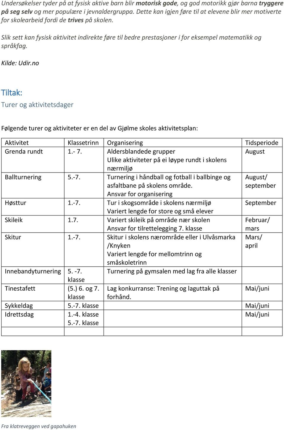 Slik sett kan fysisk aktivitet indirekte føre til bedre prestasjoner i for eksempel matematikk og språkfag. Kilde: Udir.