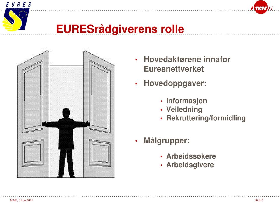 Veiledning Rekruttering/formidling Målgrupper: