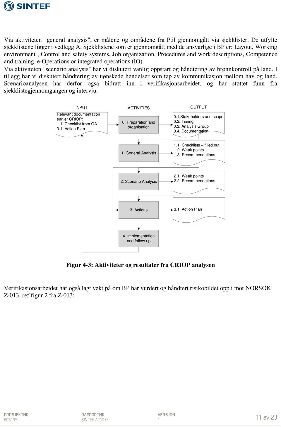 e-operations or integrated operations (IO). Via aktiviteten "scenario analysis" har vi diskutert vanlig oppstart og håndtering av brønnkontroll på land.