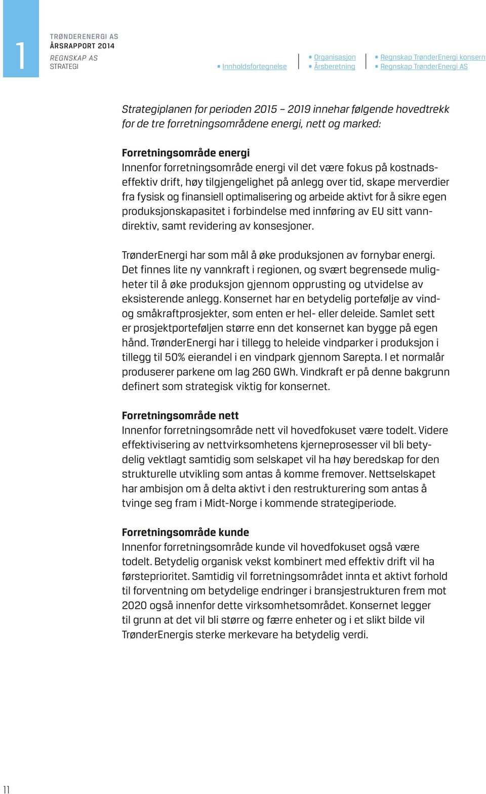 egen produksjonskapasitet i forbindelse med innføring av EU sitt vanndirektiv, samt revidering av konsesjoner. TrønderEnergi har som mål å øke produksjonen av fornybar energi.