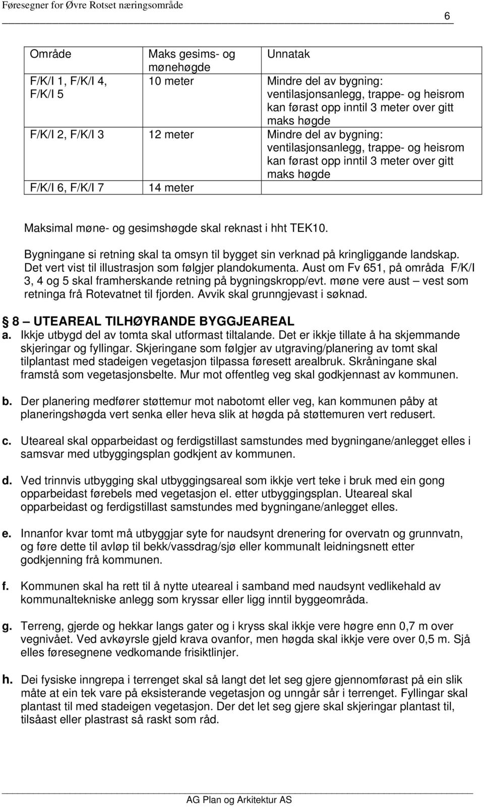 i hht TEK10. Bygningane si retning skal ta omsyn til bygget sin verknad på kringliggande landskap. Det vert vist til illustrasjon som følgjer plandokumenta.