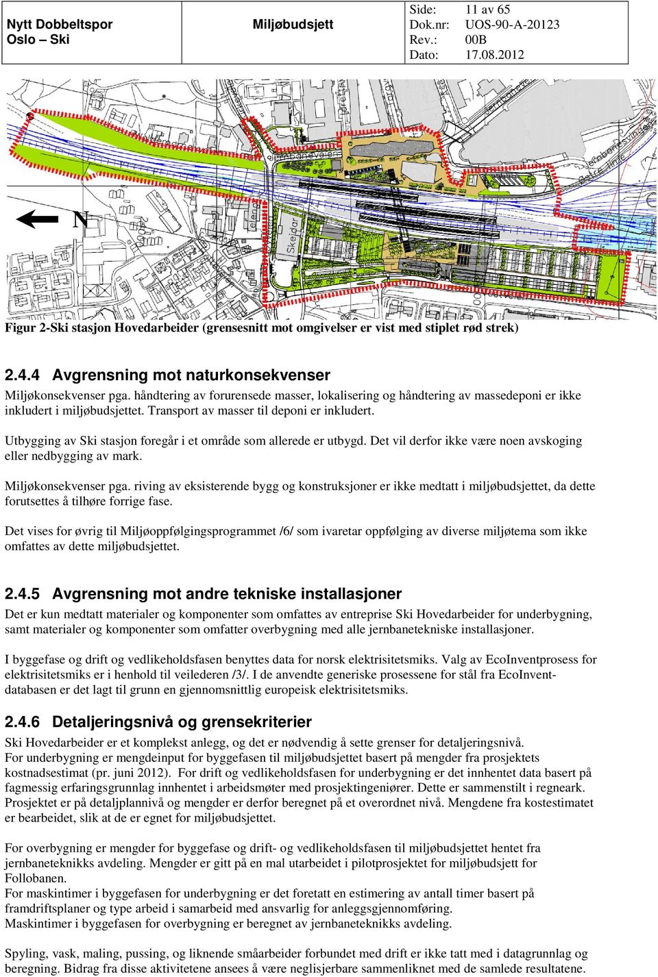 Utbygging av Ski stasjon foregår i et område som allerede er utbygd. Det vil derfor ikke være noen avskoging eller nedbygging av mark. Miljøkonsekvenser pga.