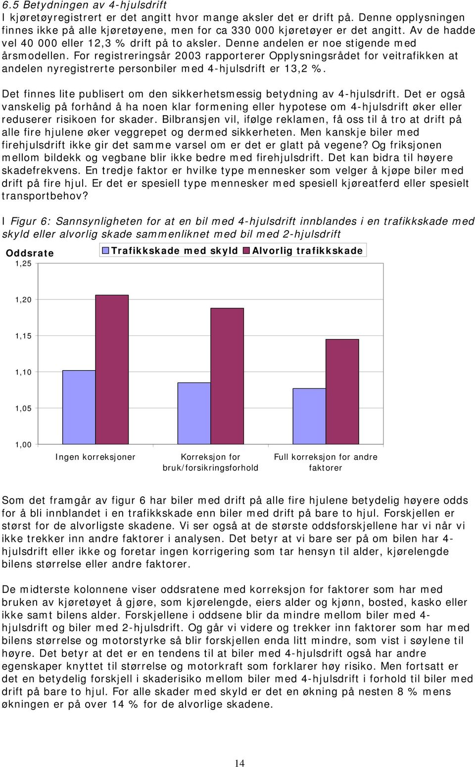 For registreringsår 2003 rapporterer Opplysningsrådet for veitrafikken at andelen nyregistrerte personbiler med 4-hjulsdrift er 13,2 %.