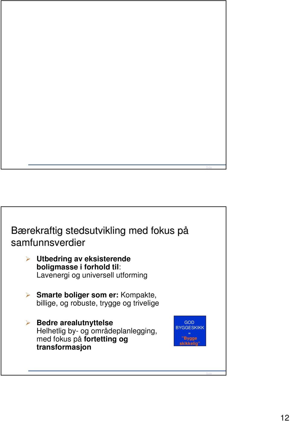 Lavenergi og universell utforming Smarte boliger som er: Kompakte, billige, og robuste, trygge og trivelige