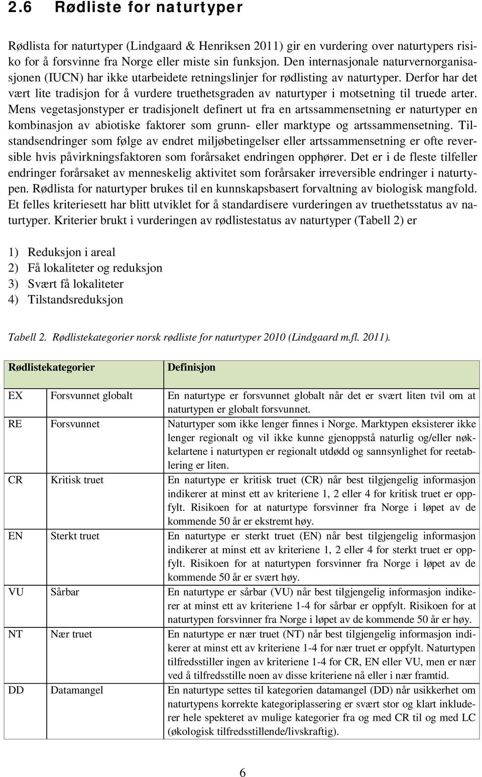 Derfor har det vært lite tradisjon for å vurdere truethetsgraden av naturtyper i motsetning til truede arter.