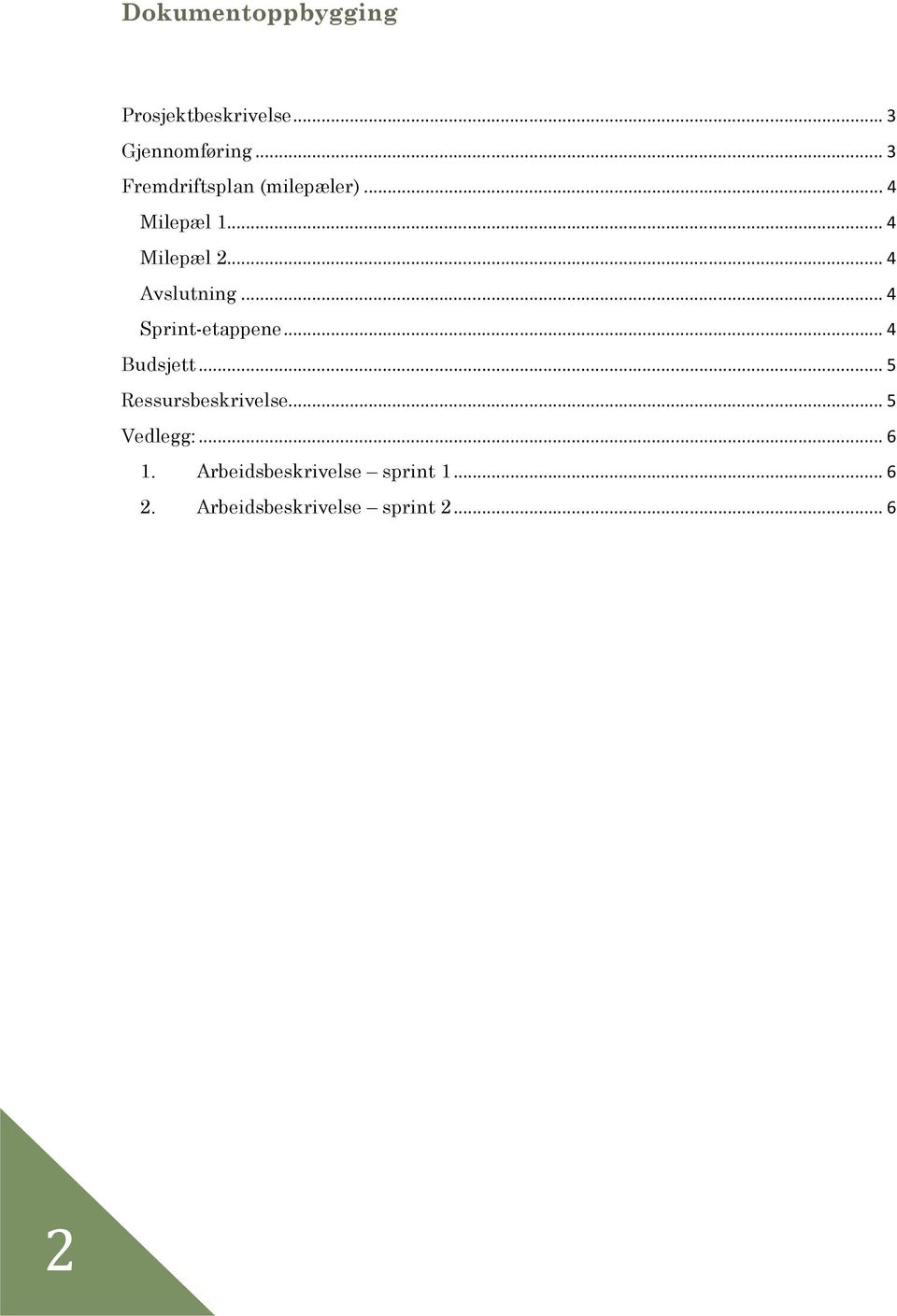 .. 4 Avslutning... 4 Sprint-etappene... 4 Budsjett.