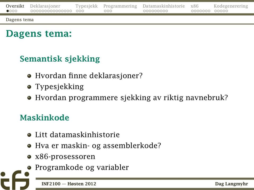 Typesjekking Hvordan programmere sjekking av riktig