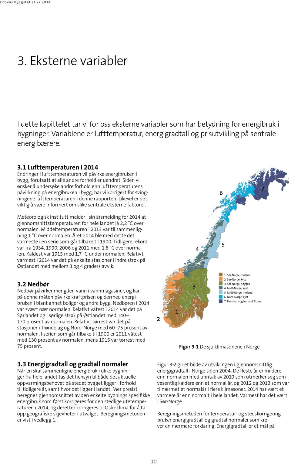 1 Lufttemperaturen i 214 Endringer i lufttemperaturen vil påvirke energibruken i bygg, forutsatt at alle andre forhold er uendret.