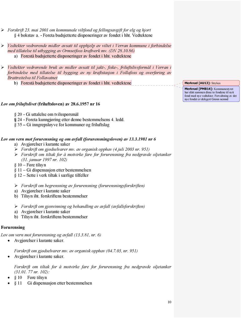 86) a) Forestå budsjetterte disponeringer av fondet i hht.