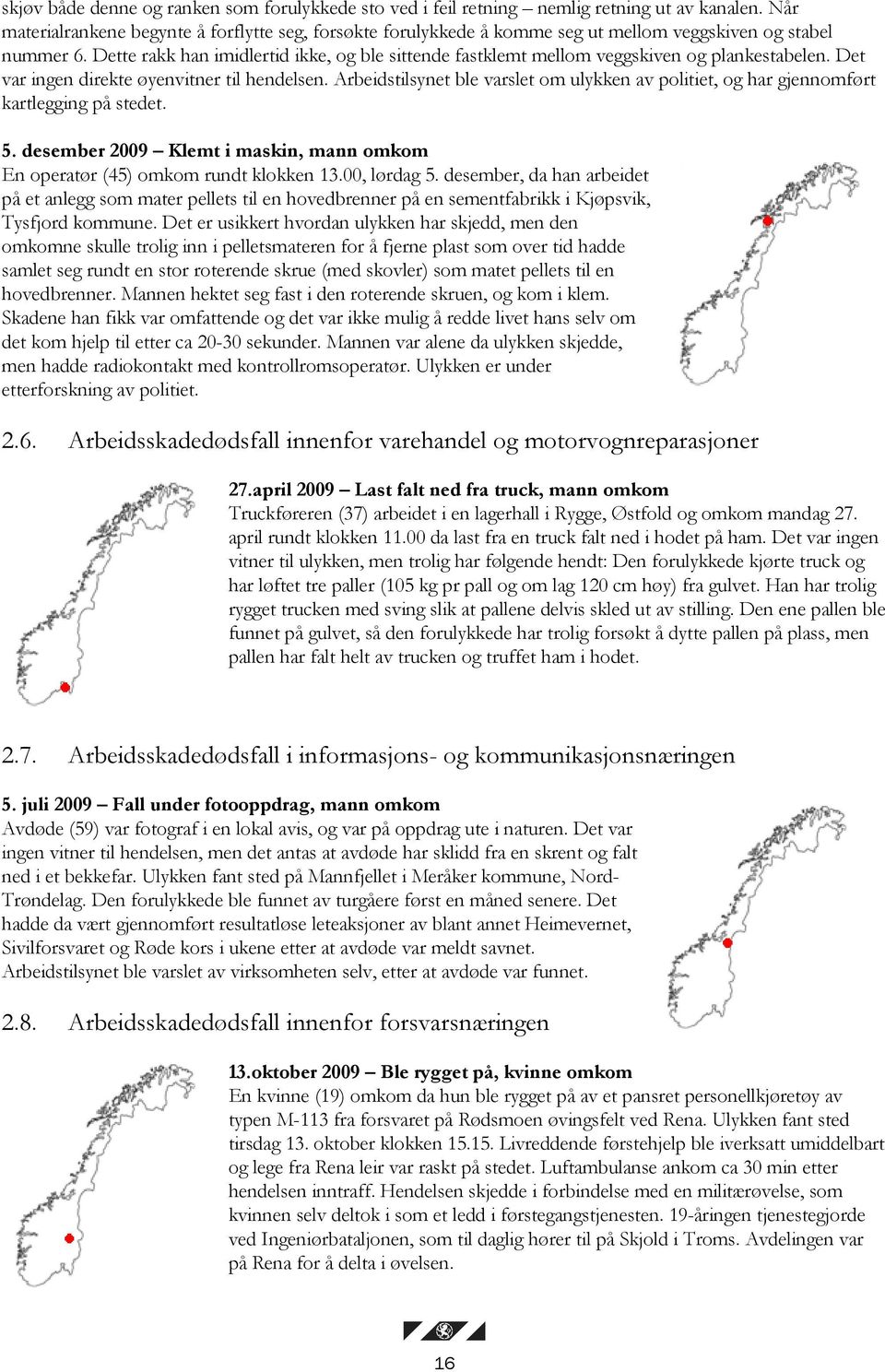 Dette rakk han imidlertid ikke, og ble sittende fastklemt mellom veggskiven og plankestabelen. Det var ingen direkte øyenvitner til hendelsen.