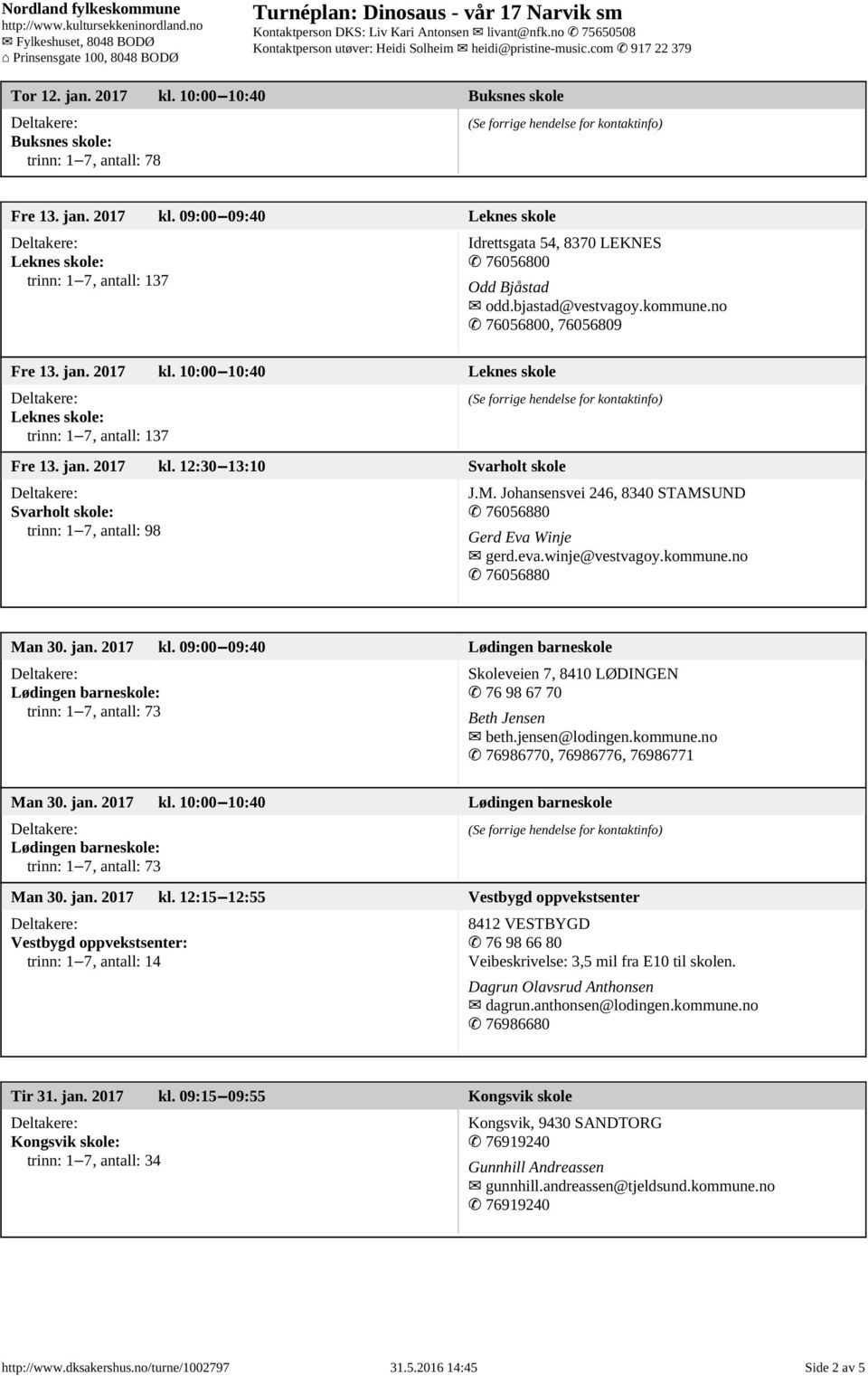 M. Johansensvei 246, 8340 STAMSUND 76056880 Gerd Eva Winje gerd.eva.winje@vestvagoy.kommune.no 76056880 Man 30. jan. 2017 kl.