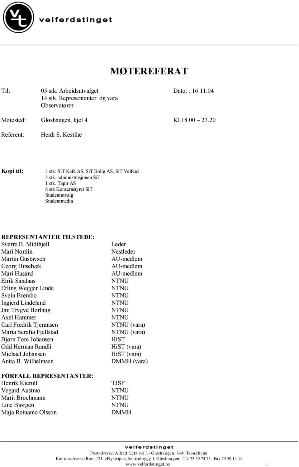 Midthjell Mari Nordin Martin Gustavsen Georg Husebæk Mari Husand Eirik Sandaas Erling Wegger Linde Svein Brembo Ingjerd Lindeland Jan Trygve Borlaug Axel Hammer Carl Fredrik Tjeransen Maria Serafia