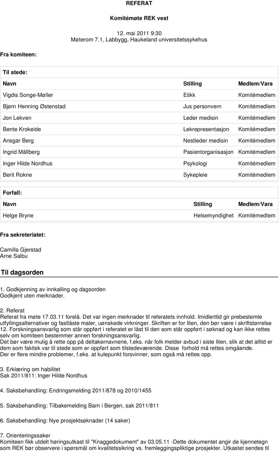 Leder medisin Komitémedlem Bente Krokeide Lekrepresentasjon Komitémedlem Ansgar Berg Nestleder medisin Komitémedlem Ingrid Mällberg Pasientorganisasjon Komitémedlem Inger Hilde Nordhus Psykologi