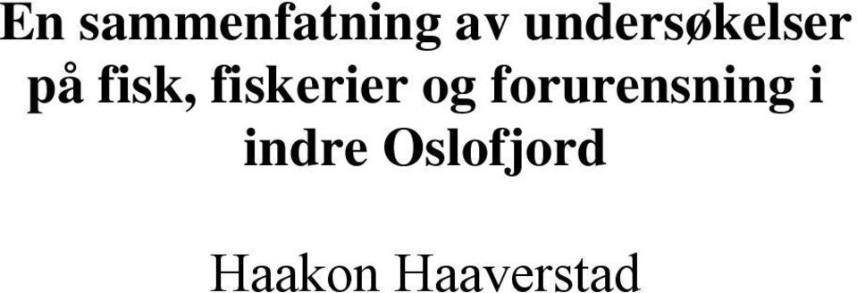 fiskerier og forurensning