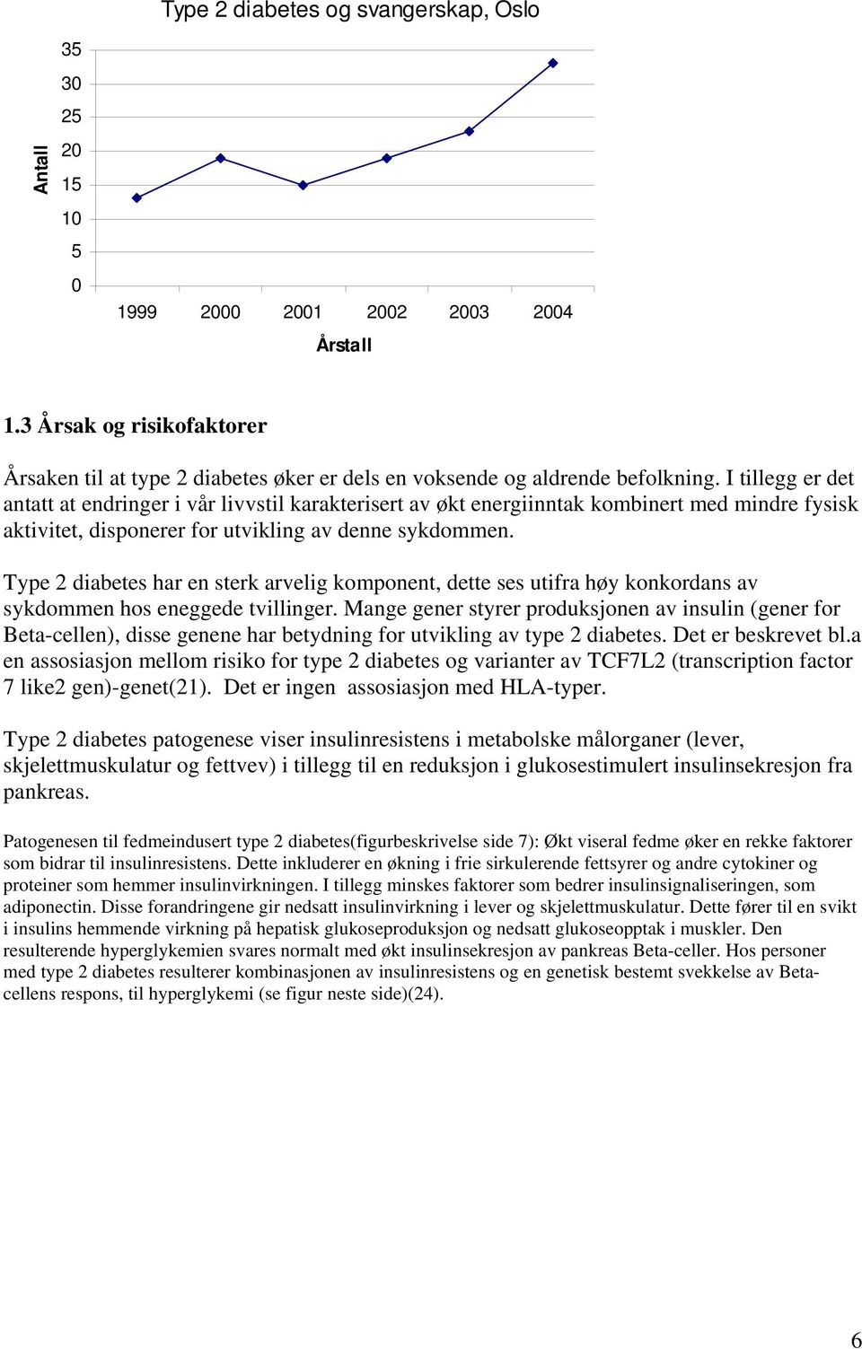 I tillegg er det antatt at endringer i vår livvstil karakterisert av økt energiinntak kombinert med mindre fysisk aktivitet, disponerer for utvikling av denne sykdommen.