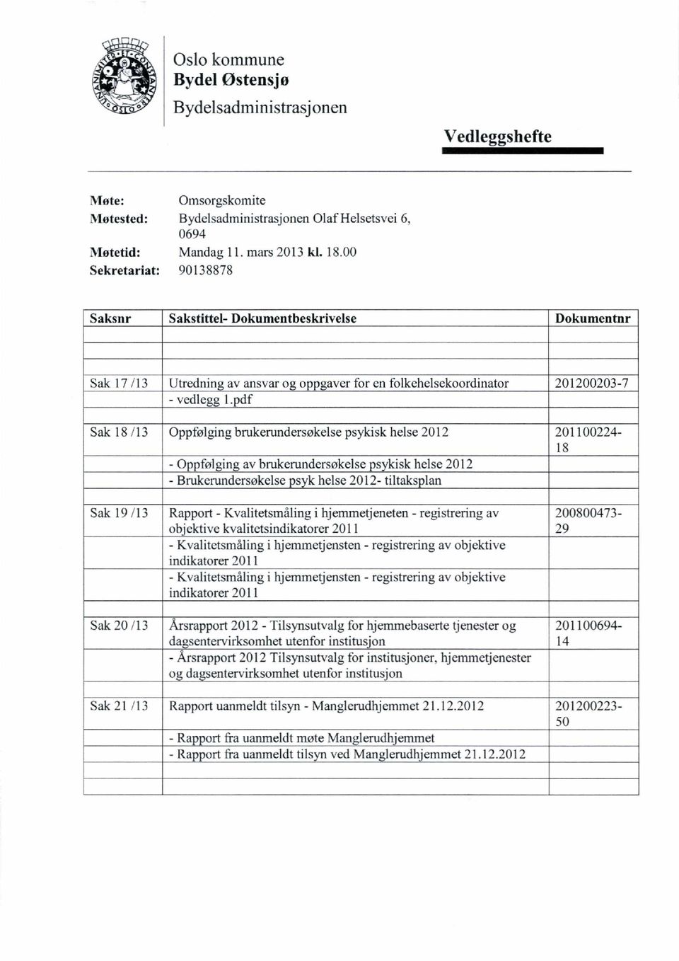 pdf Sak 8 /3 Sak 9 /3 Sak 2 /3 Sak 2 /3 Oppfølging brukerundersøkelse psykisk helse 22 Oppfølging av brukerundersøkelse sykisk helse 22 - Brukerundersøkelse psyk helse 22- tiltaks lan Rapport -