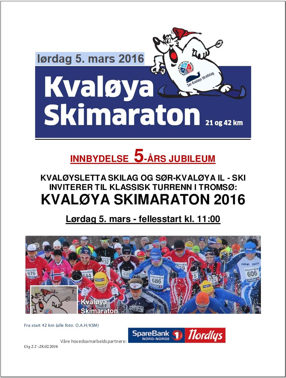 2016 Lørdag 5. mars - fellesstart kl.