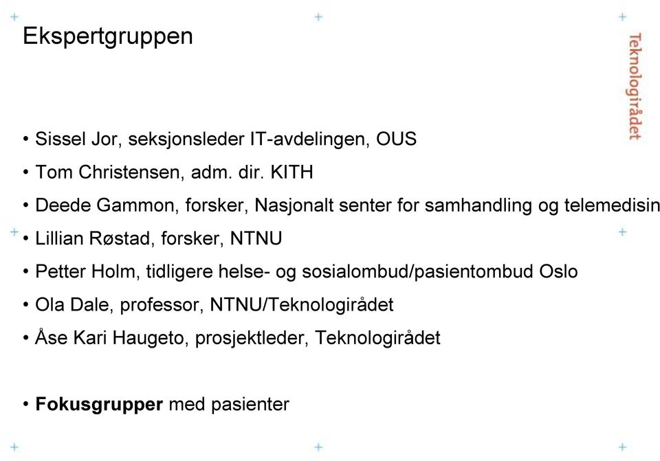 forsker, NTNU Petter Holm, tidligere helse- og sosialombud/pasientombud Oslo Ola Dale,