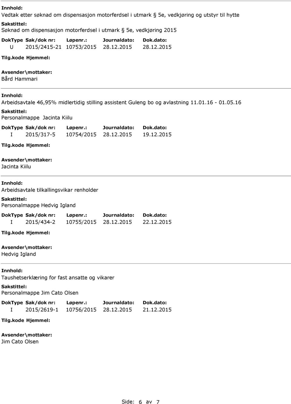 16 Personalmappe Jacinta Kiilu 2015/317-5 10754/2015 19.12.