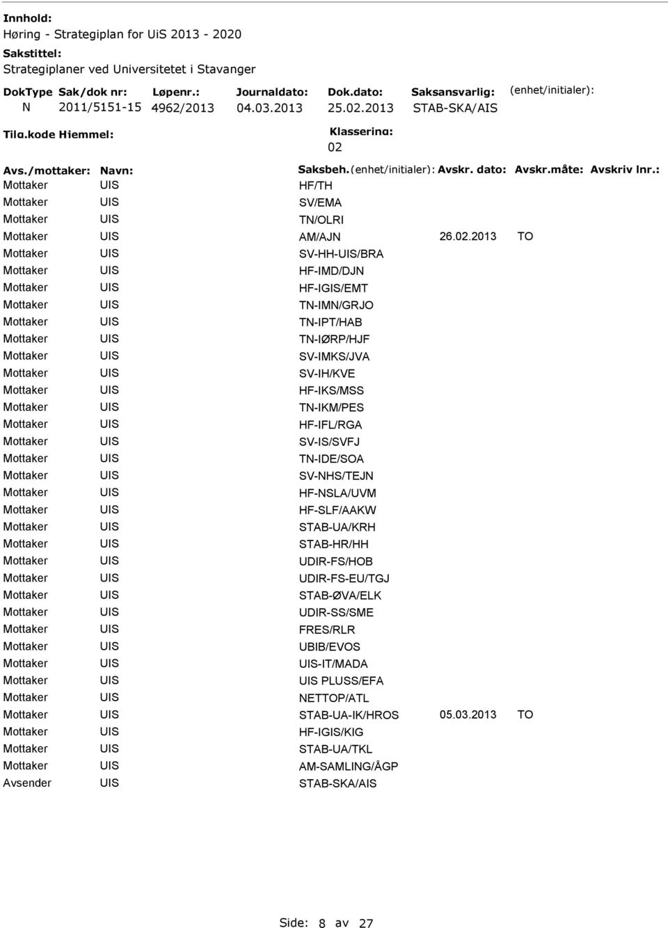 TN-DE/OA V-NH/TEJN HF-NLA/VM HF-LF/AAKW TAB-A/KRH TAB-HR/HH DR-F/HOB DR-F-E/TGJ TAB-ØVA/ELK DR-/ME FRE/RLR BB/EVO -T/MADA