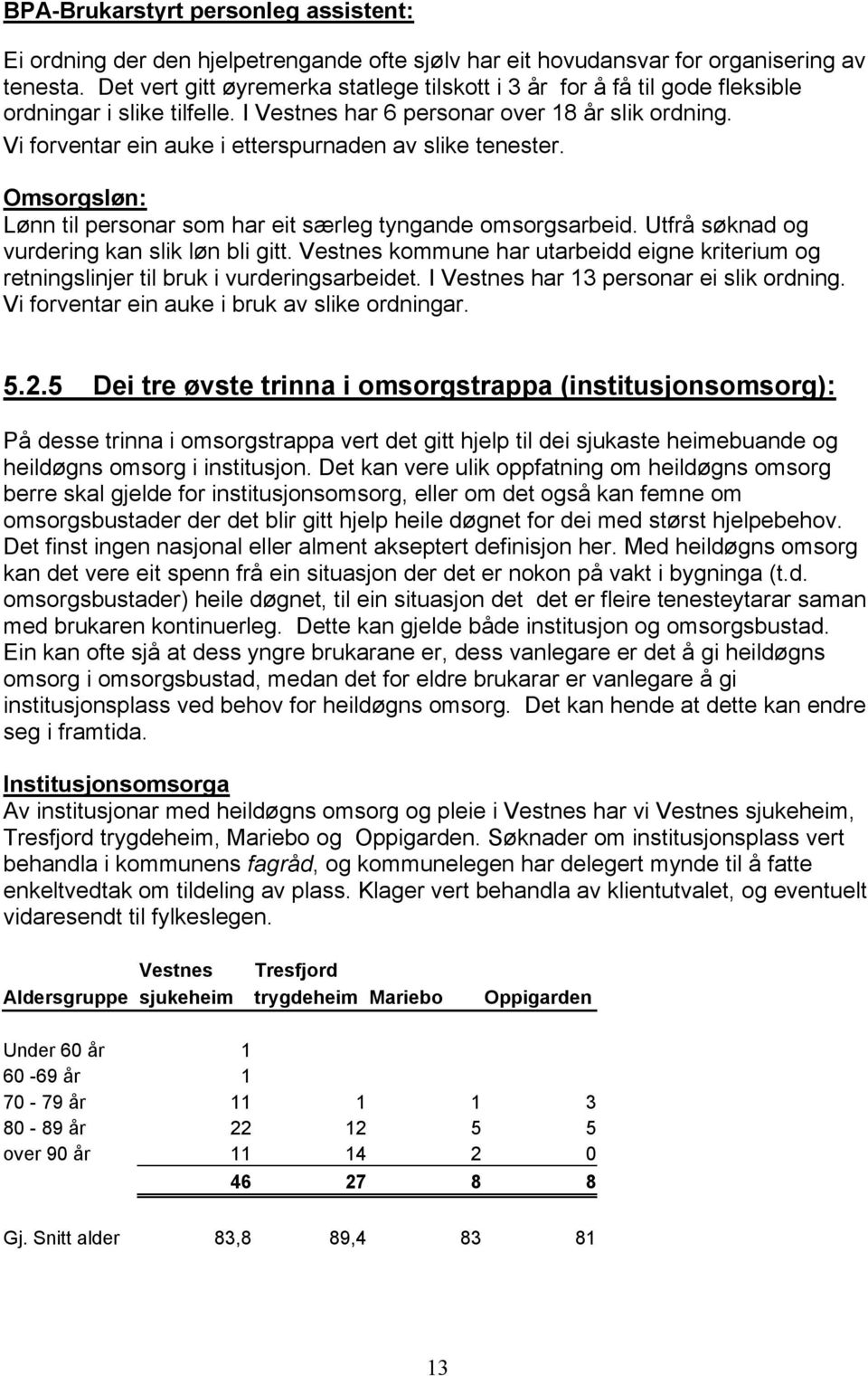 Vi forventar ein auke i etterspurnaden av slike tenester. Omsorgsløn: Lønn til personar som har eit særleg tyngande omsorgsarbeid. Utfrå søknad og vurdering kan slik løn bli gitt.