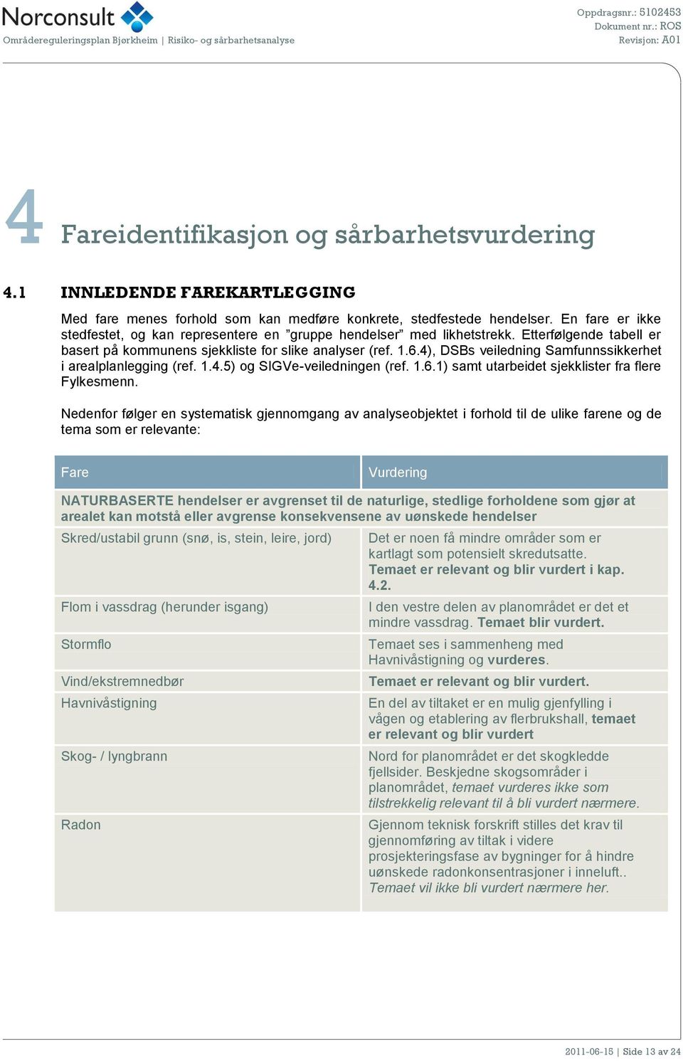 4), DSBs veiledning Samfunnssikkerhet i arealplanlegging (ref. 1.4.5) og SIGVe-veiledningen (ref. 1.6.1) samt utarbeidet sjekklister fra flere Fylkesmenn.