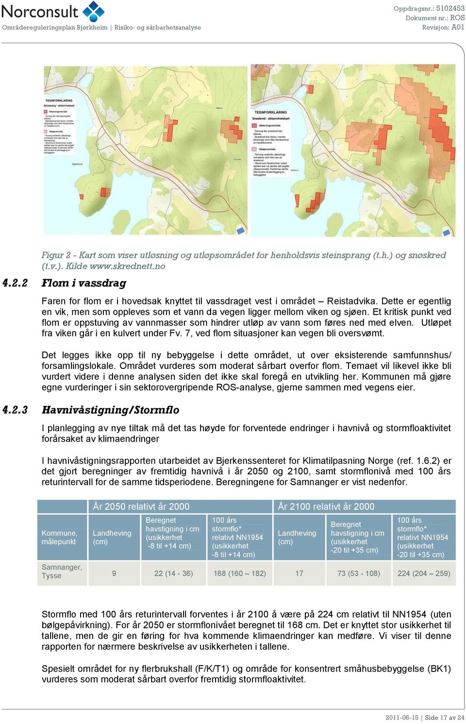 Utløpet fra viken går i en kulvert under Fv. 7, ved flom situasjoner kan vegen bli oversvømt.