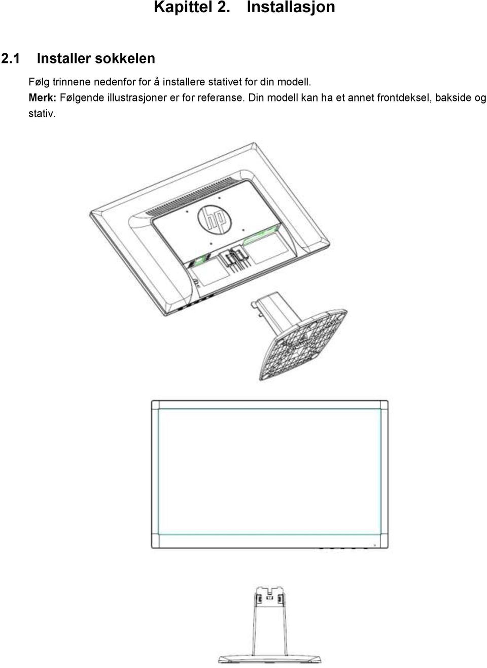 installere stativet for din modell.