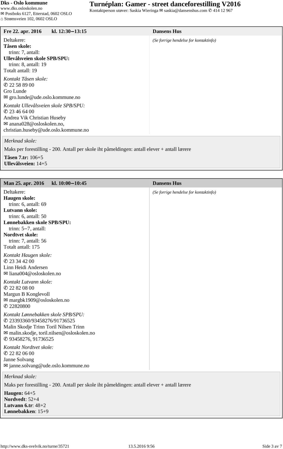 tr: 106+5 Ullevålsveien: 14+5 Man 25. apr. 2016 kl.