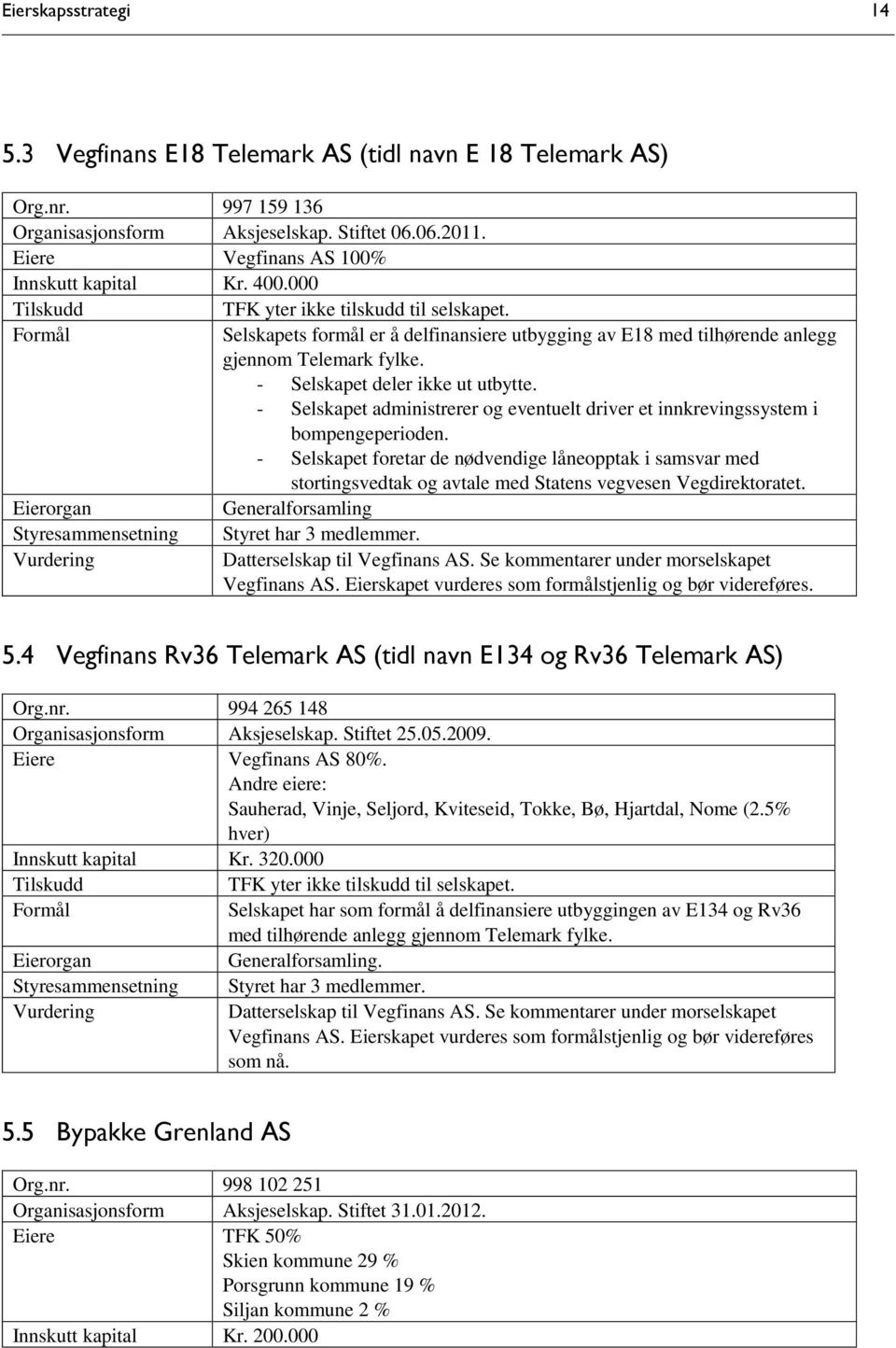 - Selskapet administrerer og eventuelt driver et innkrevingssystem i bompengeperioden.