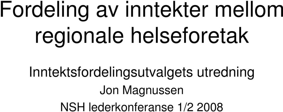 Inntektsfordelingsutvalgets