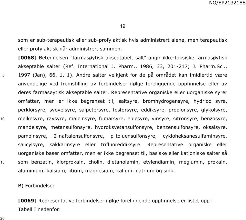 Andre salter velkjent for de på området kan imidlertid være anvendelige ved fremstilling av forbindelser ifølge foreliggende oppfinnelse eller av deres farmasøytisk akseptable salter.