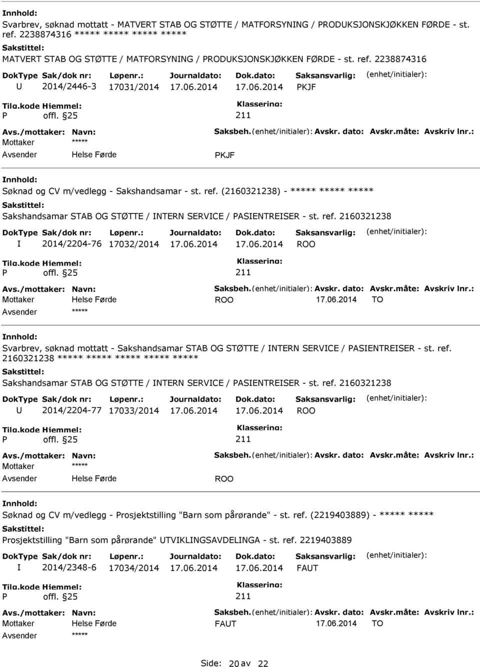 2238874316 2014/2446-3 17031/2014 KJF KJF Søknad og CV m/vedlegg - Sakshandsamar - st. ref.