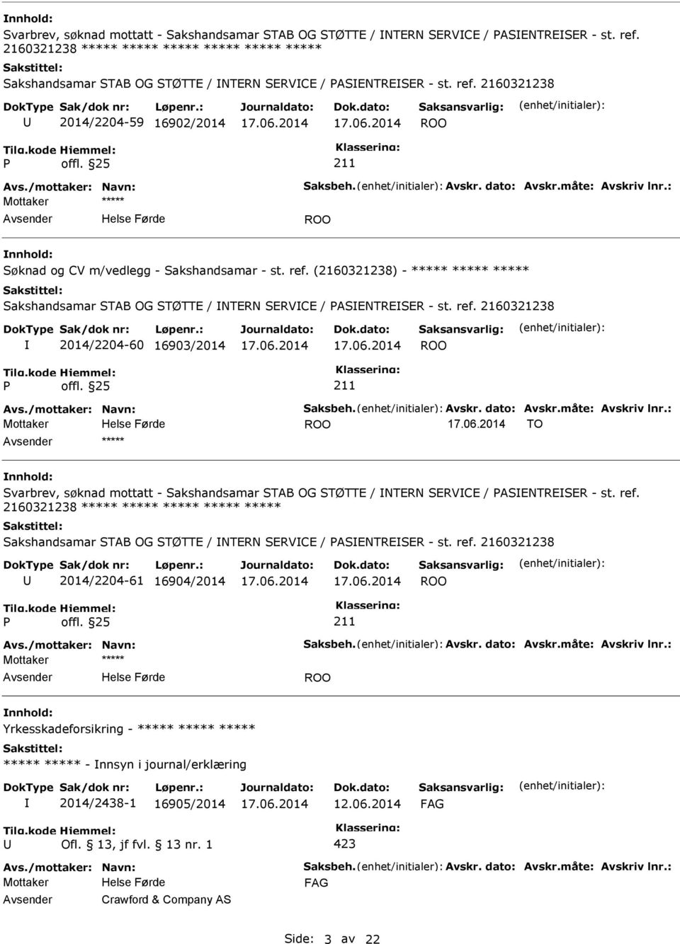 2160321238 2014/2204-59 16902/2014 Søknad og CV m/vedlegg - Sakshandsamar - st. ref.