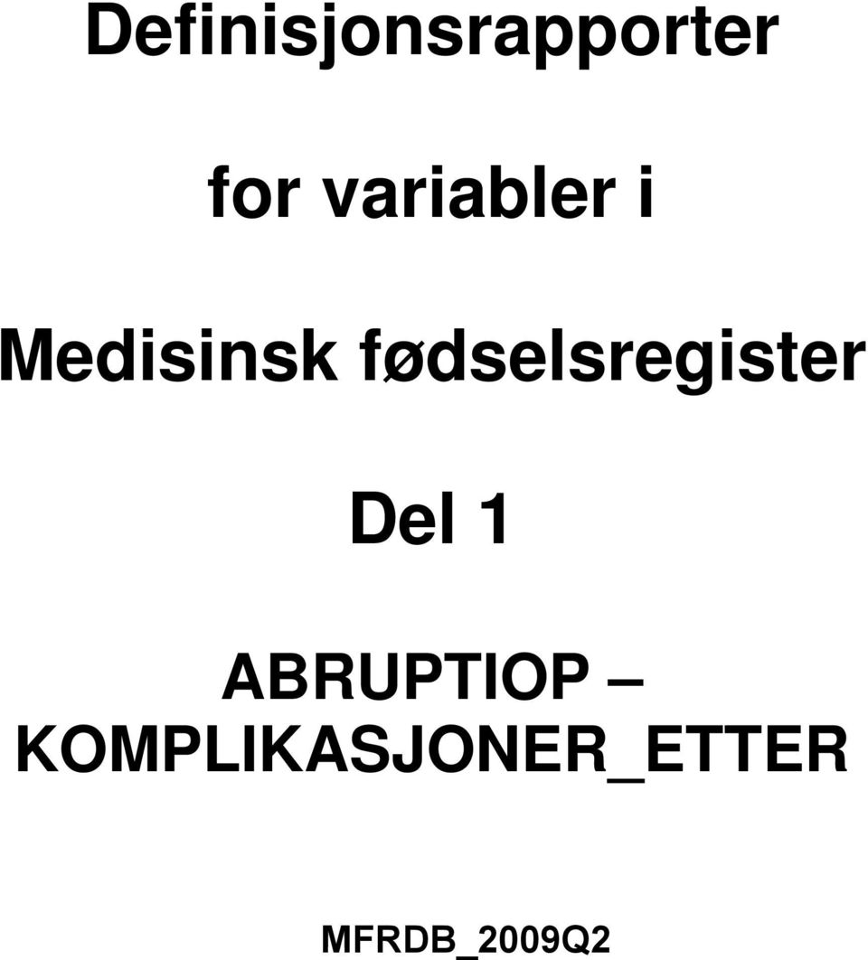 fødselsregister Del 1