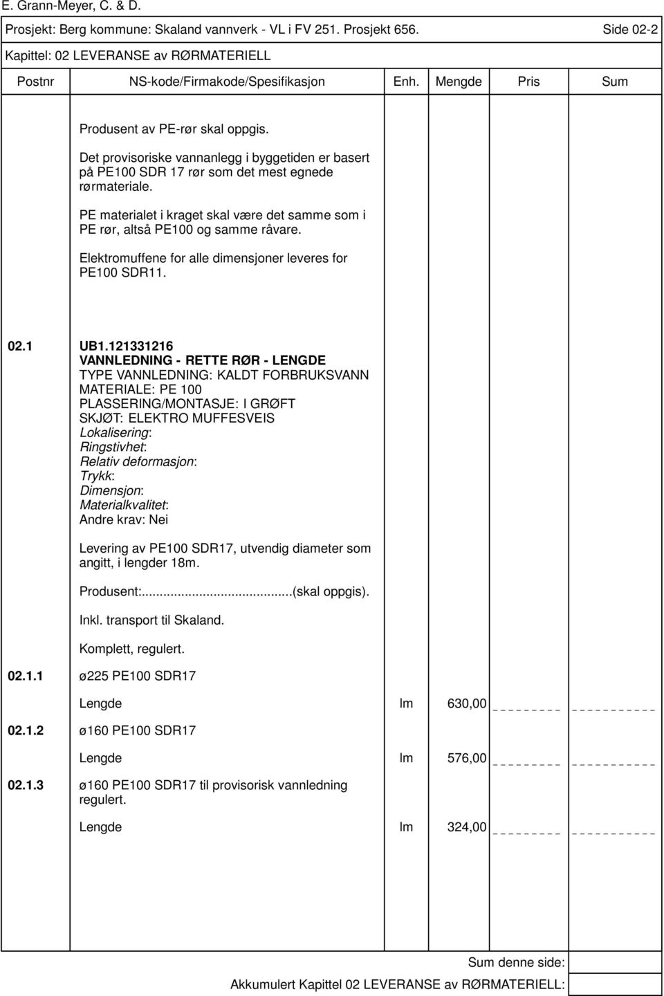 Elektromuffene for alle dimensjoner leveres for PE100 SDR11. 02.1 UB1.