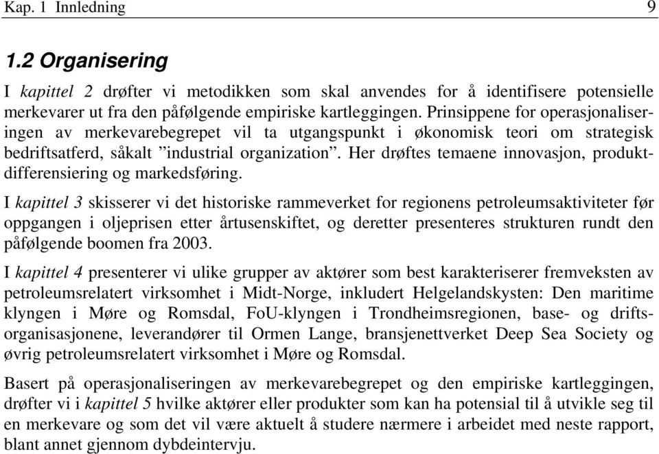 Her drøftes temaene innovasjon, produktdifferensiering og markedsføring.