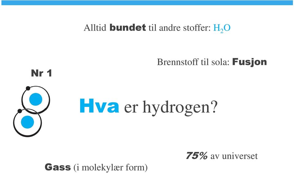 Fusjon Hva er hydrogen?