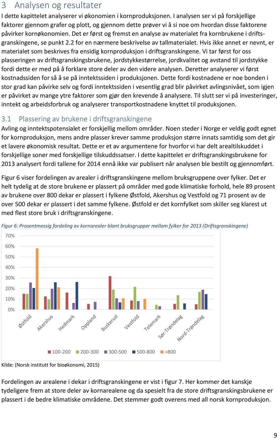 Det er først og fremst en analyse av materialet fra kornbrukene i driftsgranskingene, se punkt 2.2 for en nærmere beskrivelse av tallmaterialet.